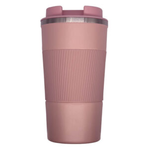 Double Wall Stainless Steel Engraving Cappuccino Mug pink